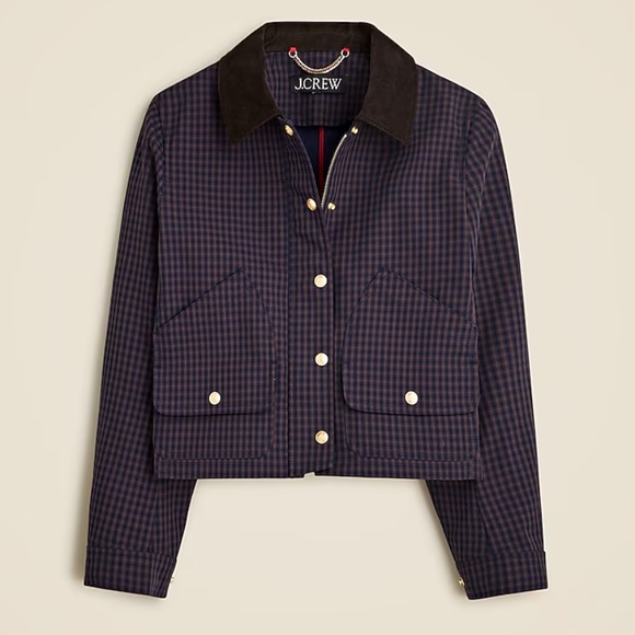J. Crew Jackets & Blazers - J. Crew Plaid Short Barn Jacket
